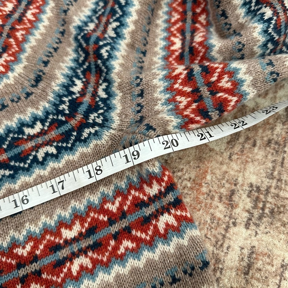 J Crew Sweater Mens Small Lambs Wool Fair Isle Nordic Pullover Long Sleeve Knit - Picture 6 of 9